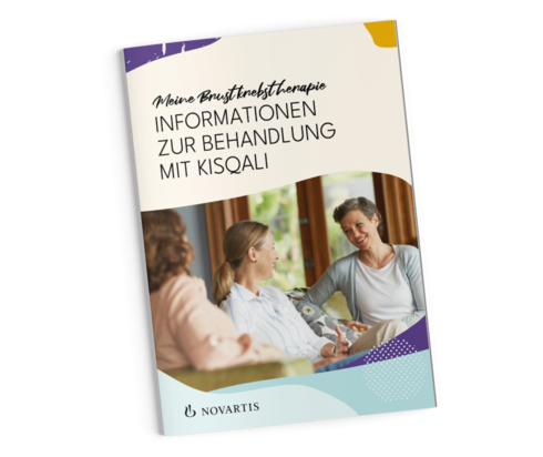 Titelbild der Broschüre „Informationen zur Behandlung mit Kisqali".