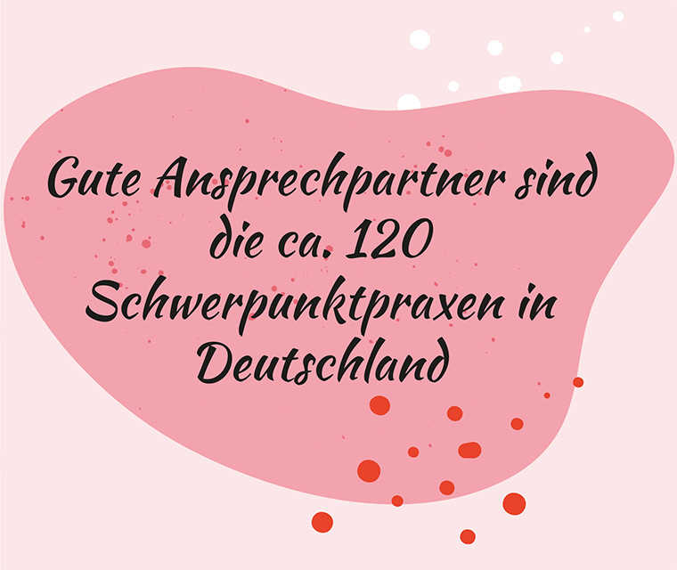 Leben mit Brustkrebs: Spruch - Gute Ansprechpartner sind die ca. 120 Schwerpunktpraxen in Deutschland