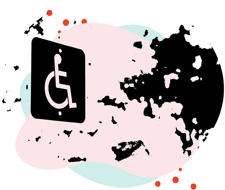 Leben mit Brustkrebs: Illustration eines Schwerbehindertenschildes