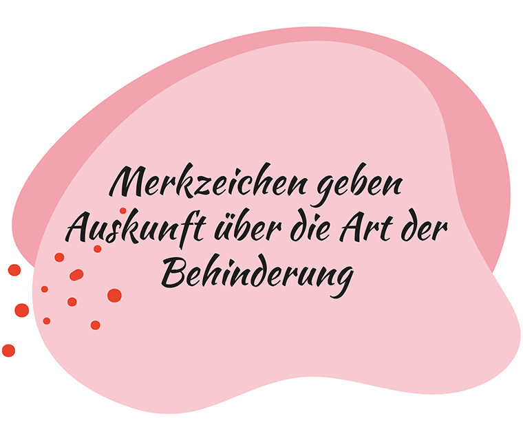 Leben mit Brustkrebs: Spruch - Merkzeichen geben Auskunft über die Art der Behinderung
