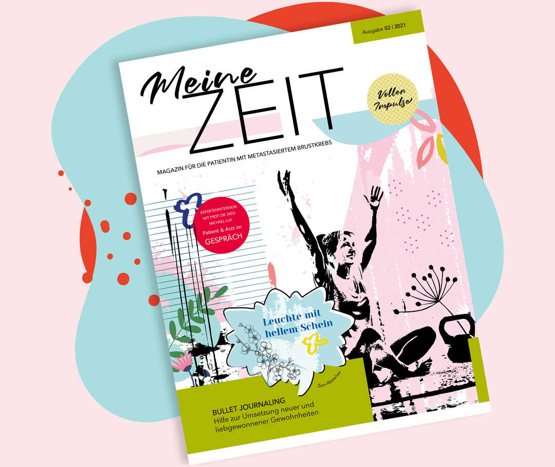 Leben mit Brustkrebs: Titelbild des Patientinnen-Magazins „Meine Zeit“, Ausgabe 2 Leben mit Brustkrebs: Titelbild des Patientinnen-Magazins „Meine Zeit“, Ausgabe 2
