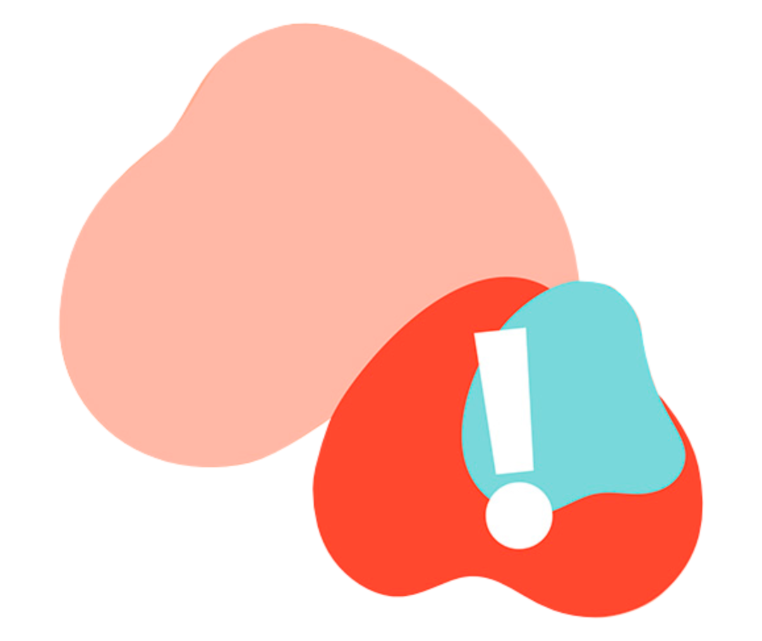 Leben mit Brustkrebs: Abbildung von einem Ausrufezeichen