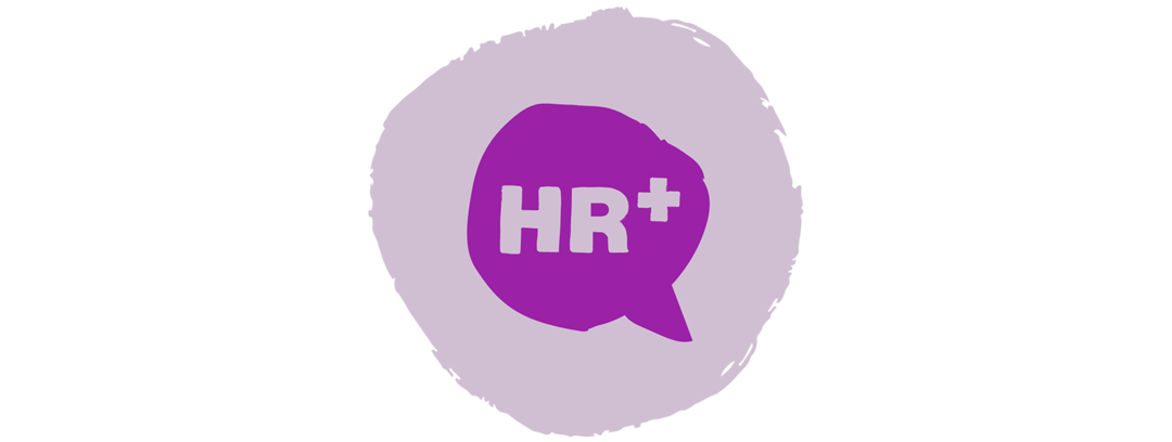 Sprechblase mit „HR+"-Schriftzug.