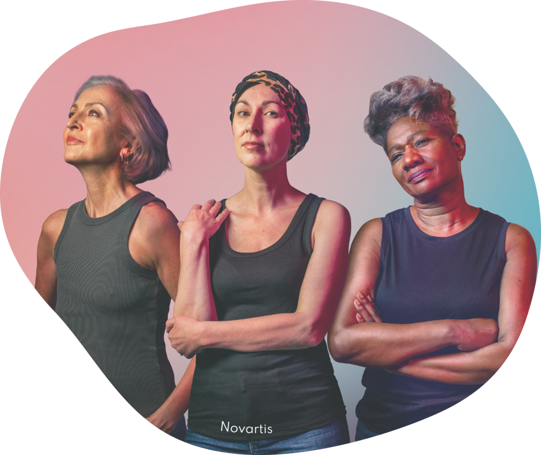 Drei Frauen mit Brustkrebs